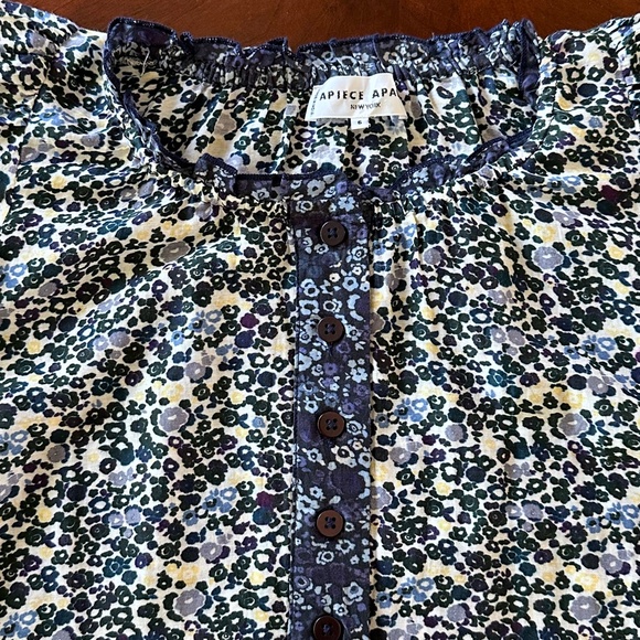 Apiece Apart Everlasting Blouse in Floral Navy - Picture 8 of 13